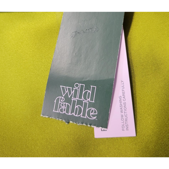 Wild Fable Dress Womens Large Lime Green Satin Slip Removable Straps Mini Formal - Picture 3 of 11